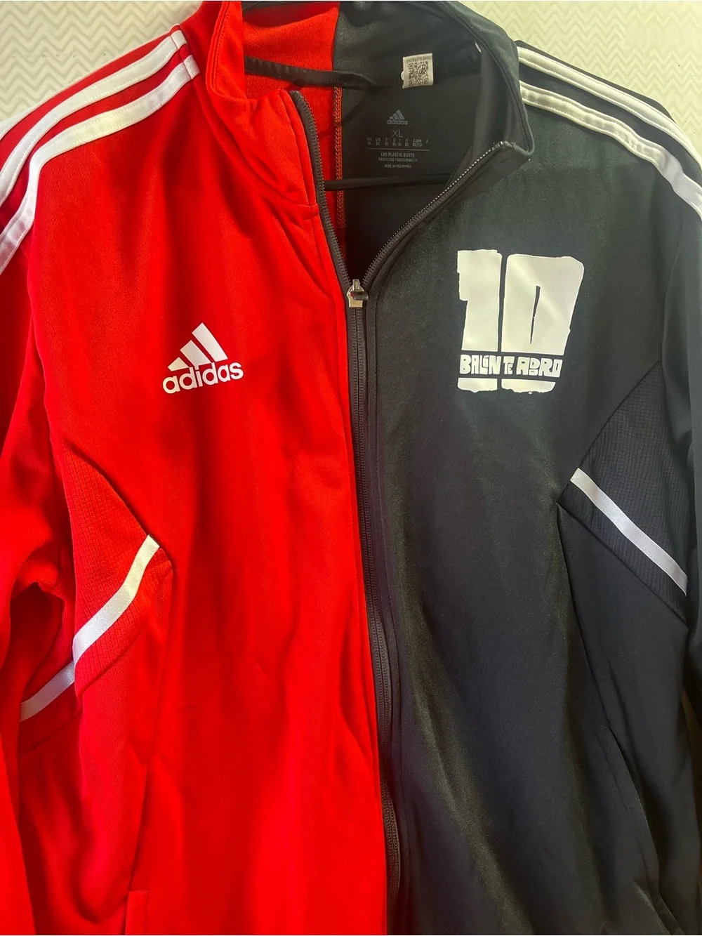 Adidas Messi AEROREADY Track Jacket Mens Small Red Black Full Zip Soccer HI3789